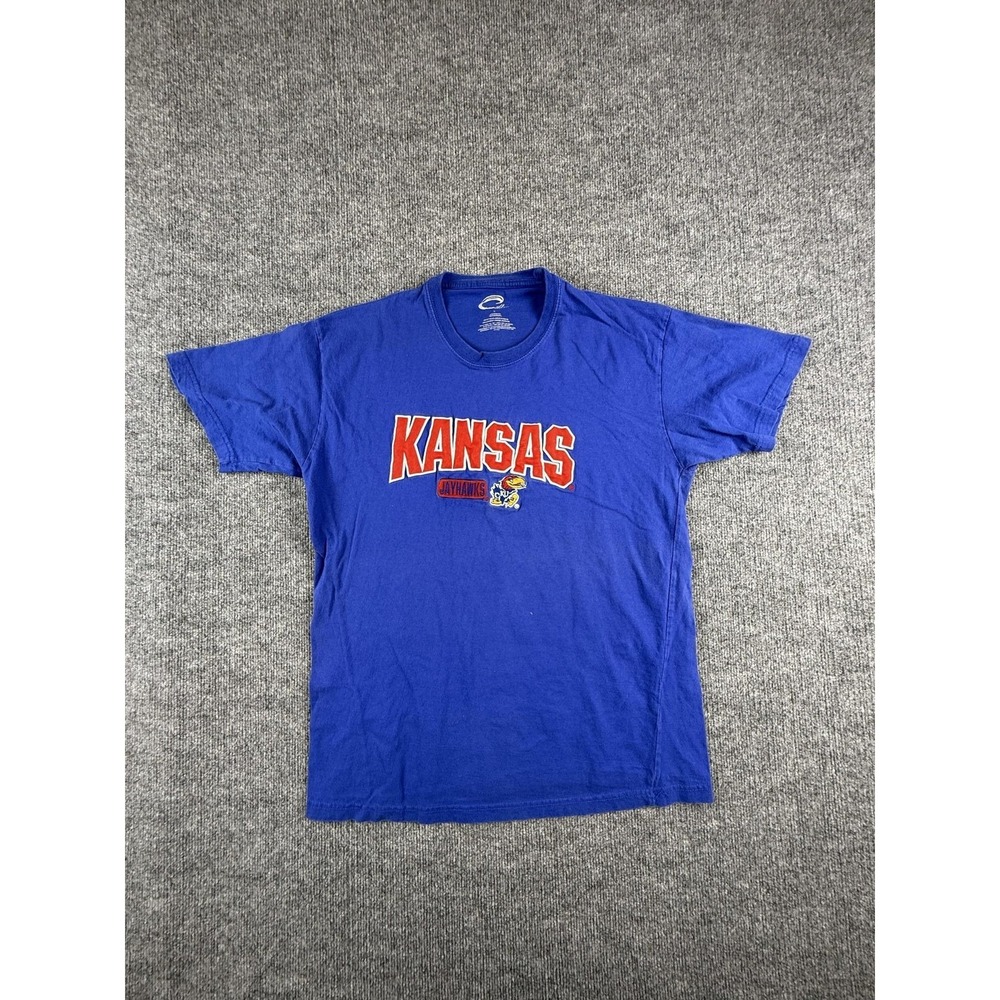 Kansas Jayhawks Shirt Mens Large Blue NCAA Basketball Graphic Tee Cadre